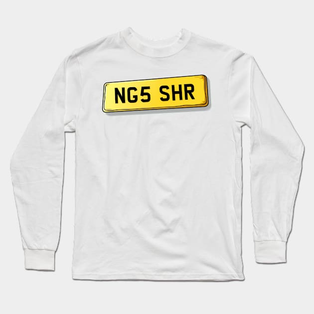 NG5 SHR - Sherwood Number Plate Long Sleeve T-Shirt by We Rowdy